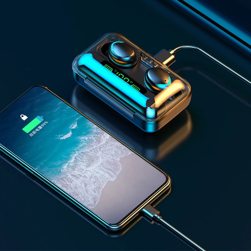 Fone de Ouvido com Microfone Bluethooth F9 TWS