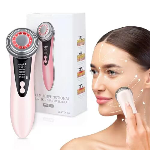 Massageador Facial 5 em 1 Multifuncional Recarregável – W-618