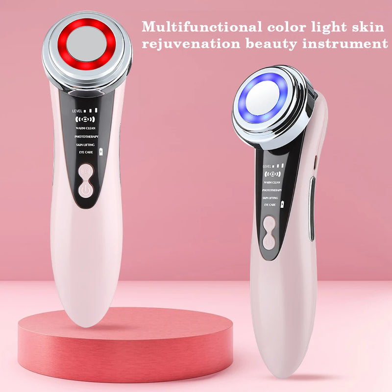 Massageador Facial Elétrico  Anti-Rugas  Anti-Acne Limpeza Facial Terapia de Luz - LED