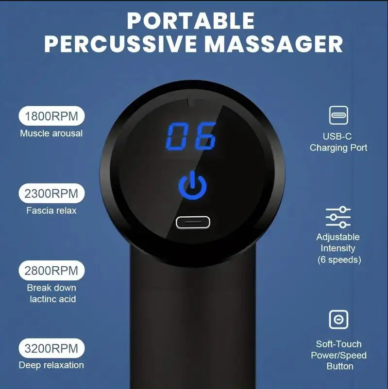 Mini pistola de massagem muscular portátil, massageador corporal profundo,vibrador corporal